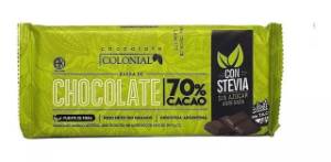 Imagen de CHOCOLATE 70% CACAO CON STEVIA COLONIAL 100GR
