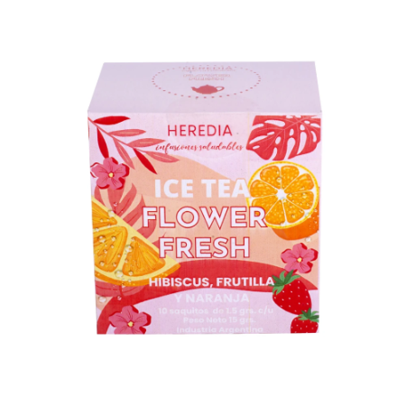 Imagen de TE HEREDIA ICE TEA HIBISCUS, FRUTILLA Y NARANJA X 10SAQ